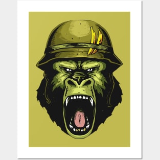 Angry Gorilla face Posters and Art